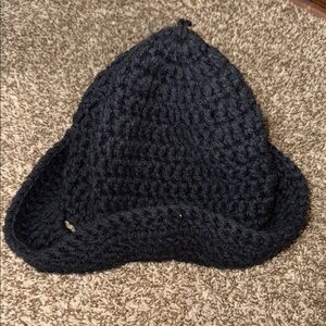 Black Crochet Bucket Hat